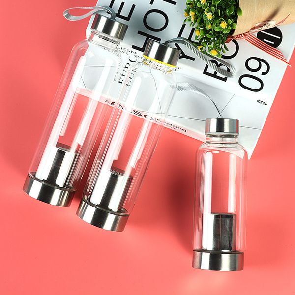 

2020 22oz Glass Water Bottle BPA Free High Temperature Resistant Glass Sport Water Bottle With Tea Filter Infuser Bottle Nylon Sleeve