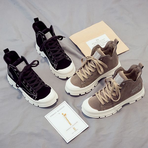 

2019 winter women plush snow boots warm round head casual sneakers female snow boots designer women shoes l12-25, Black