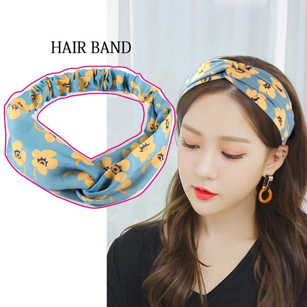 

2020 new fashion women girls bohemian hair bands print headbands vintage cross knot elastic bandanas hairbands hair accessories
