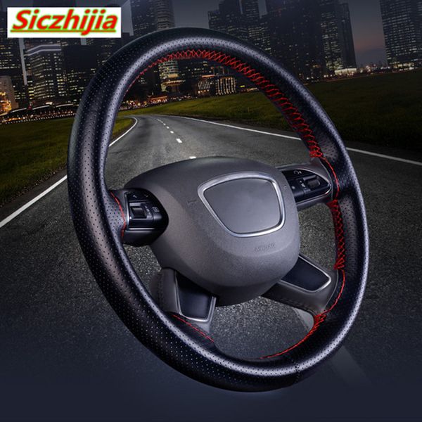 

car shape hand-stitched diy steering wheel cover for octavia fabia rapid superb roomster