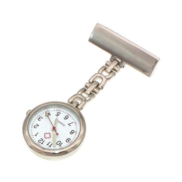 

fashion simple doctor watch pin brooch stainless steel lapel pocket watch fob nurse, Slivery;golden