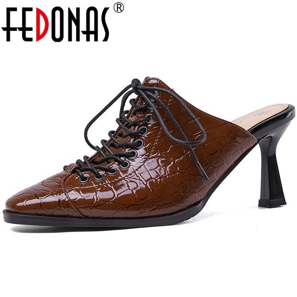 

fedonas 2020 women butterfly knot pumps high heels pumps fashion cross-tied show off shoes new spring night club shoes woman, Black