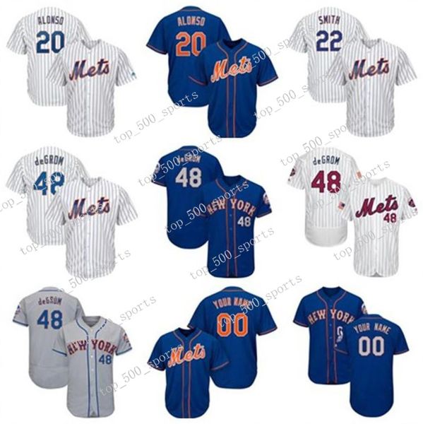 

mens knit jersey 20 pete alonso 48 brad brach dominic smith jed lowrie baseball custom any players jerseys, Blue;black