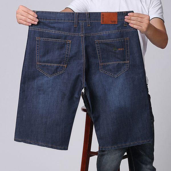 

plus size 40 42 44 46 48 denim shorts male summer casual stretch short jeans classic brand men's clothing, White;black