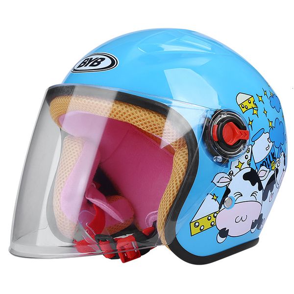

kids cartoon half face motorcycle helmet children hat windproof electric scooter cap with goggle outdoor sports supplies
