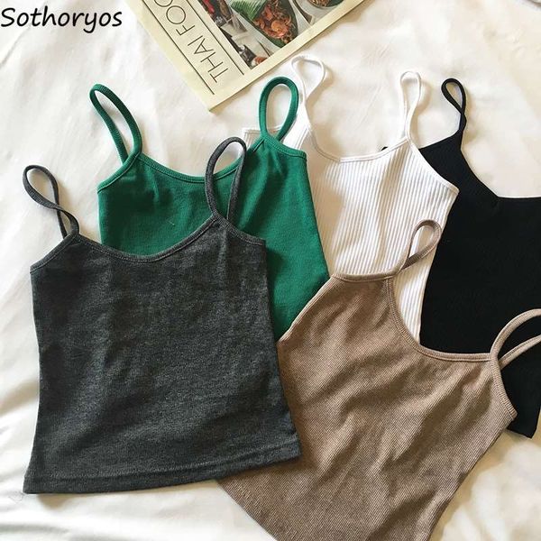 

tanks summer women chic solid basic simple sleeveless tees womens females chic all-match crop camis ulzzang trendy, White