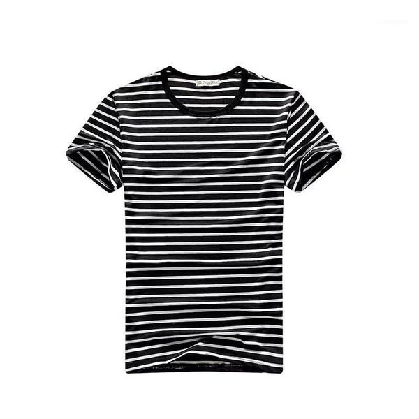

short sleeve crew neck homme tees pullover slim fit tshirt stripe mens summer designer casual tshirts, White;black
