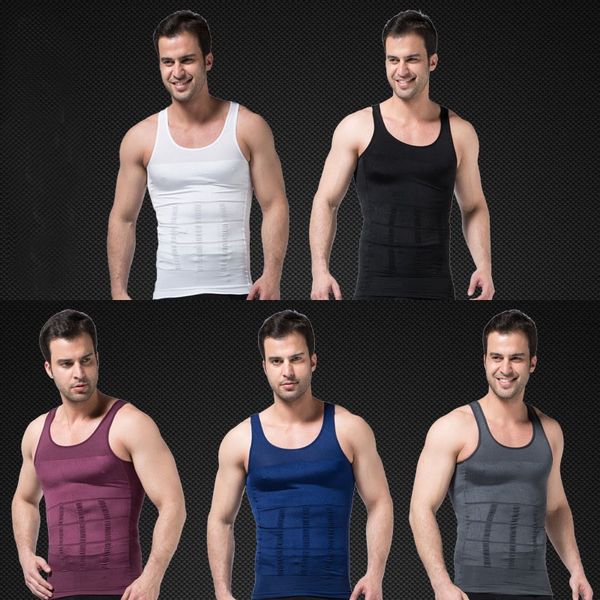 

men slimming vest body shaper shirt tank slim waist vest lose weight shirt underwear compression shapewear home clothing fa2910, Blue;gray