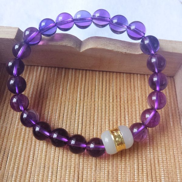 

yu xin yuan fine jewelry nature amethyst jade charm bracelets lucky amulet women men bracelets jewelry gift, Black