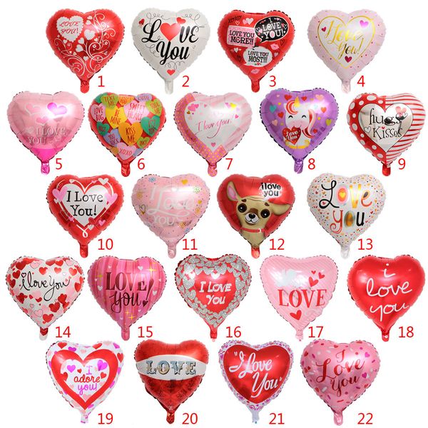 

18 inch heart shaped i love you balloons children air helium balloon wedding valentine's day party decorations birthday anniversary bal