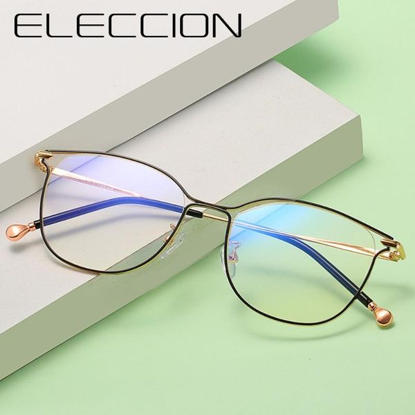 

cat eye glasses рамка для женщин 2019 new metal предписание очки кадр близорукости optical clear brand vintage, Black