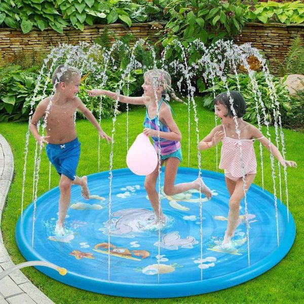 

172cm kid pool inflatable splash play pool fun water playing sprinkler mat yard outdoor pvc mini round spray swimming pools