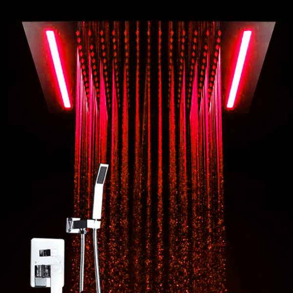 

bathroom system 360x500mm ceiling mounted big rain led showerhead shower faucets set cold 2 functions mixer shower bath