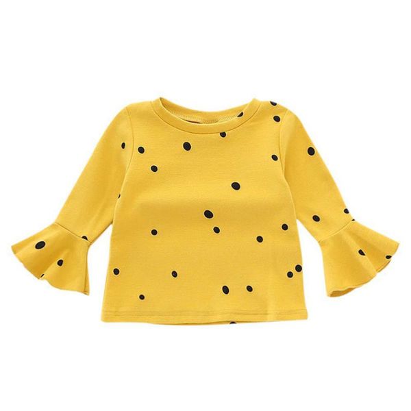 

2017 children cotton clothes baby girls shirt butterfly sleeve polka dot printed baby girls blouse, White;black