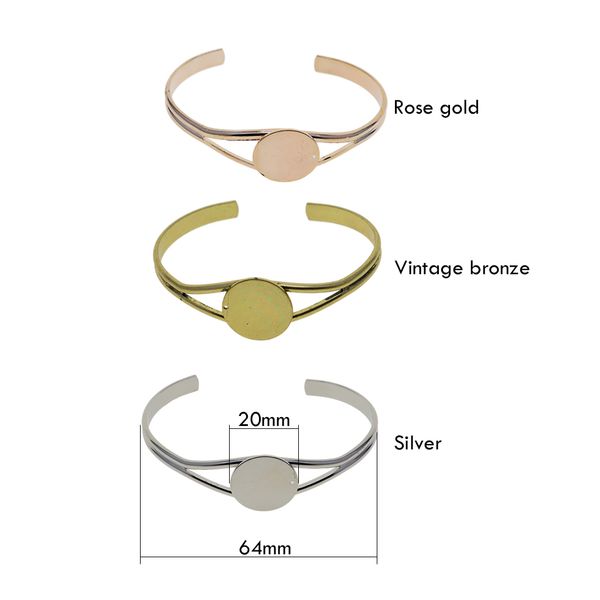 

12x 20mm bangles bracelet armlet pendant bezel, diy bracelet, Golden;silver