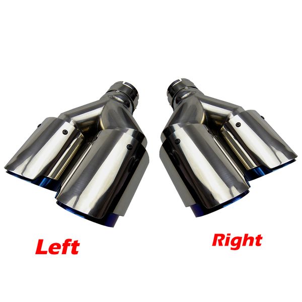 

gtparts car universal akrapovic dual burnt blue stainless steel exhaust tip double end pipe for bmw benz vw golf toyota left and right