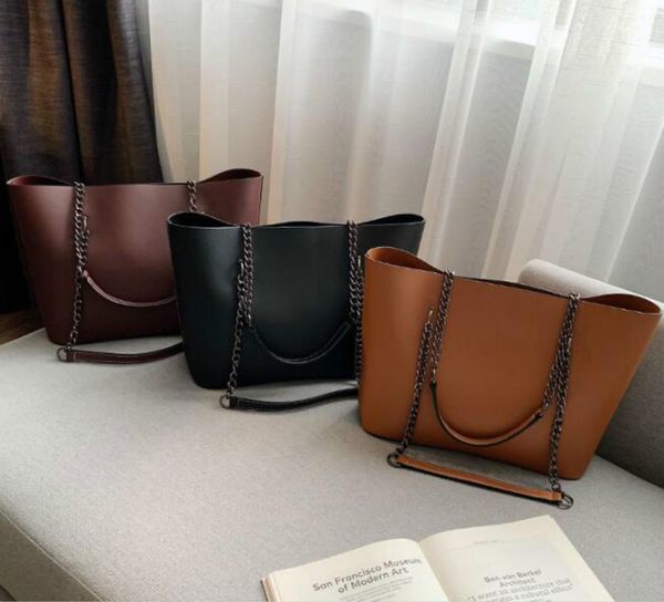 

designer women large capacity handbag luxury lady new vintage tote bag simple plain shoulder bags fashion chain handbag#7