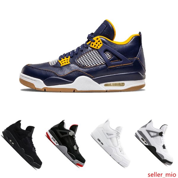 

new 4s men basketball shoes pure money premium black cat white cement bred fire red fear alternate sports shoes sneakers 41-47