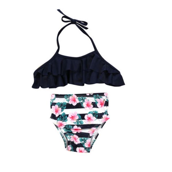 

toddler baby girl floral 2pcs bikini set kids summer swimwear bathing suit bikini swimming outfits swimsuit beachwear suits