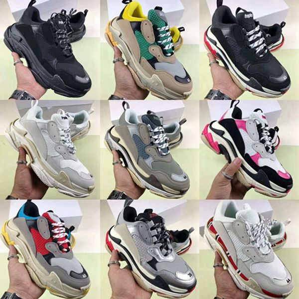 

2019 fashion paris triple-s designer shoes low platform sneakers triple s mens women casual dad sports trainers des chaussures zapatos