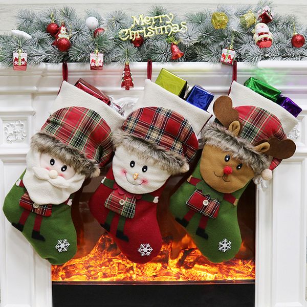 

cute christmas socks non-woven gift bag christmas decorations santa claus snowman elk easter cloth tree pendant bag