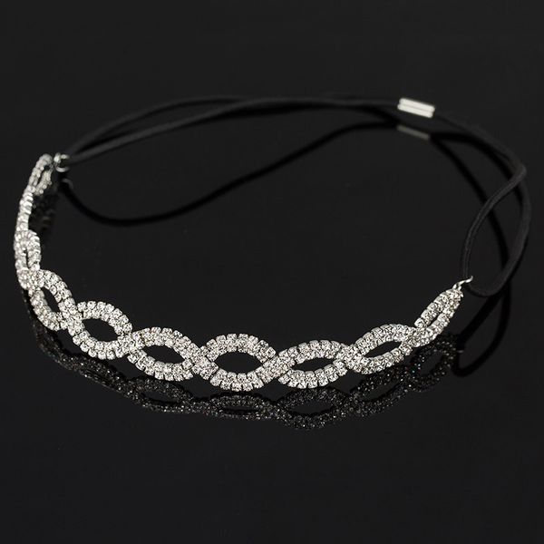 

yfjewe women fashion crystal head chain elastic hair band girl summer style hair accessories party wholesale drop shipping h040, Golden;white