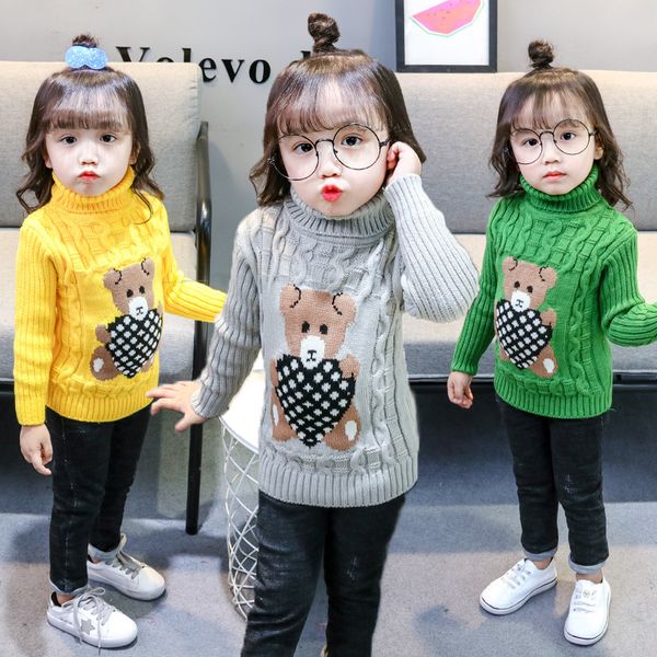 

kids sweaters christmas sweater with deer baby o-neck turtleneck pull cute cartoon sweter boys toddler girl clothes balabala, Blue