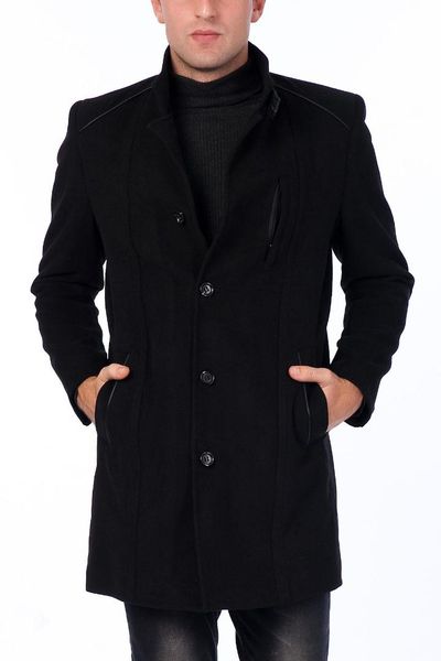 

dewberry men 's black overcoat-1020001p8215, Black;brown