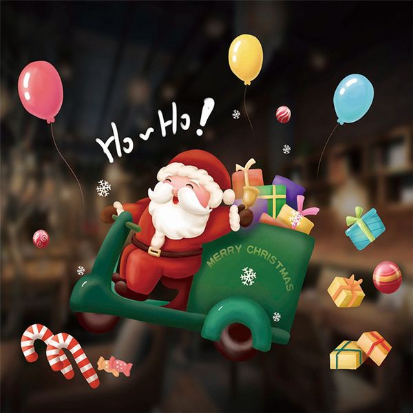 

home cartoon santa window sticker 1pc christmas gift home shop decor window sticker 2020 wall 1105#30
