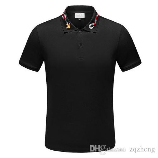 

Весна Luxury Italy Tee Футболка Дизайнер Рубашки Поло High Street Вышивка Подвязки Змеи Пчелк