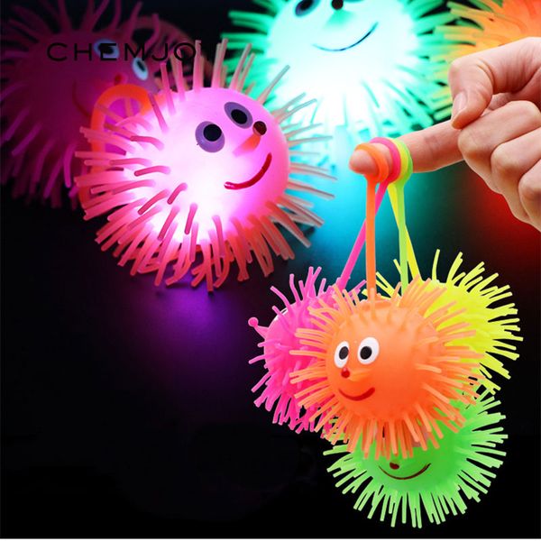 

12pcs glowing puffer ball bright party favor gift for kids goodie bags light up toys hedgehog children party supplies assorted