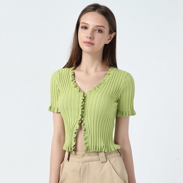 

женщины свитера свитер женщины сборки обрезка обрезка вязать кардиган с коротким рукавом глубокий v шеи crop knit tops drop доставка, White;black