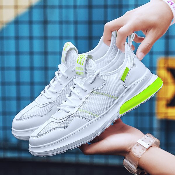 

мужчины мода обувь lace mesh up trend башмаков man breathatble flats light мужской обувь zapatos hombre 2020 новый мужчины кроссовки, Black