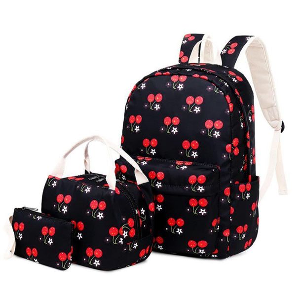 

flower school backpack kids school bag set with handbags pen pencil bag floral girl backpacks for school children bookbag t200114
