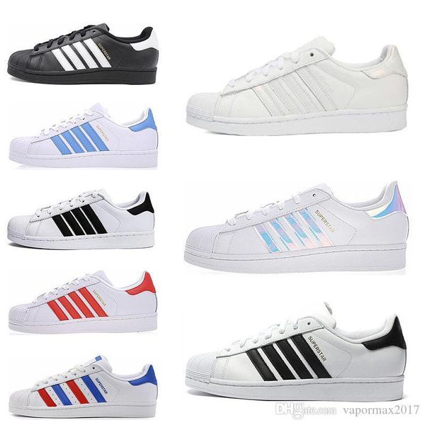 

classic super star white hologram iridescent junior men superstars 80s sneakers pride womens mens trainers superstar casual shoes 36-44