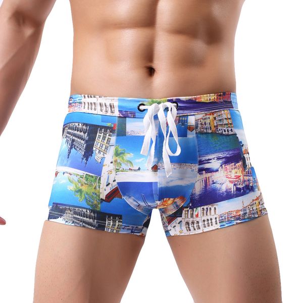 

hawaiian swimming beach shorts boy swimwear beachwear men's printing swimming trunks beachwear underwear surf boardshorts #y4