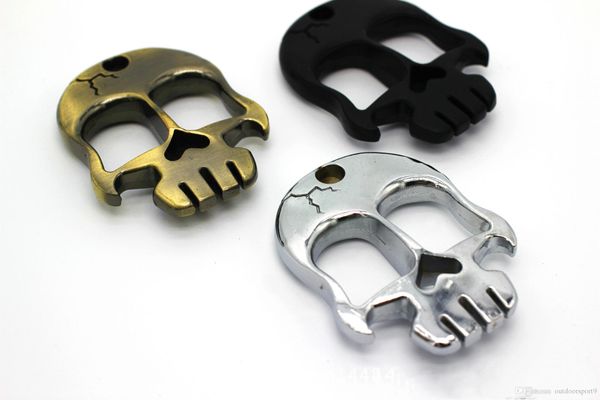 

brass skull protective gear tool knuckle dusters self defense personal security finger self-defense pendant knuckle dusters