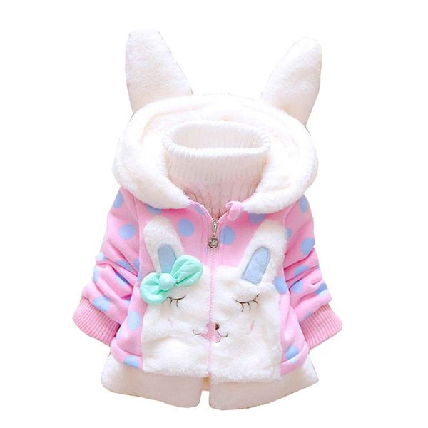 

bibicola baby girls jacket autumn winter coat for girls snowsuit children cartoon rabbit dots hooded outerwear kids outfits, Blue;gray