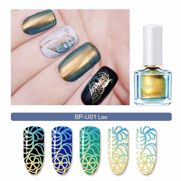 

8 colors chameleon pearl nail stamping polish 6ml colorful nail art plate printing lacquer nail polish