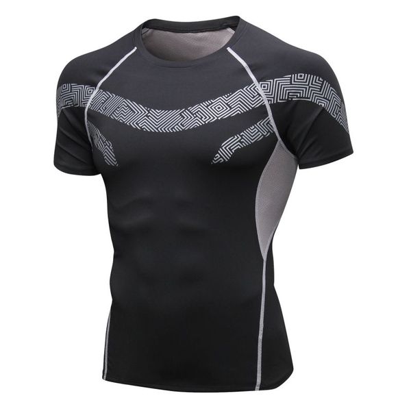 

men running sports jogging workout training tee gym fitness bodybuilding short sleeve slim t-shirt, Black;blue