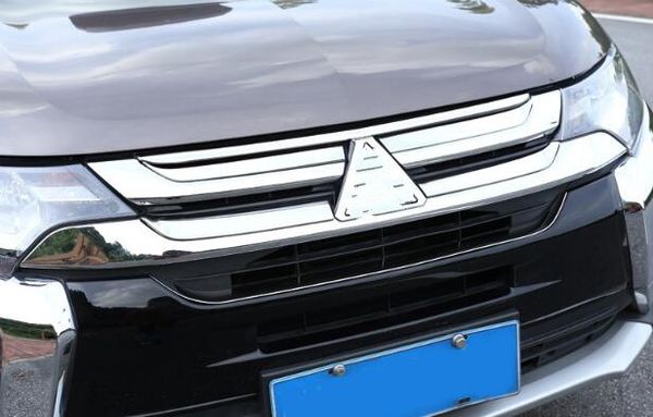 

stainless steel 6pcs car up grill decoration trim,decoration cover for mitsubishi outlander 2016-2019