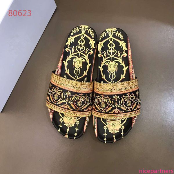 

мужчины сандалии с correct цветов пылесборника обувают печать роскошные слайд летняя мода широкий плоский сандалии слиппер