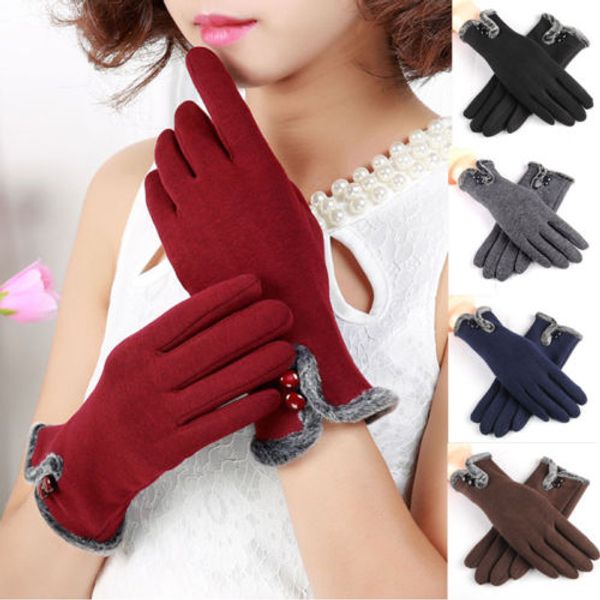 

1Pair Women's Ladies Winter Warm Gloves Touch Screen Gloves Outdoor Sport Driving Gloves Mittens Gray Black Red Brown Navy Blue