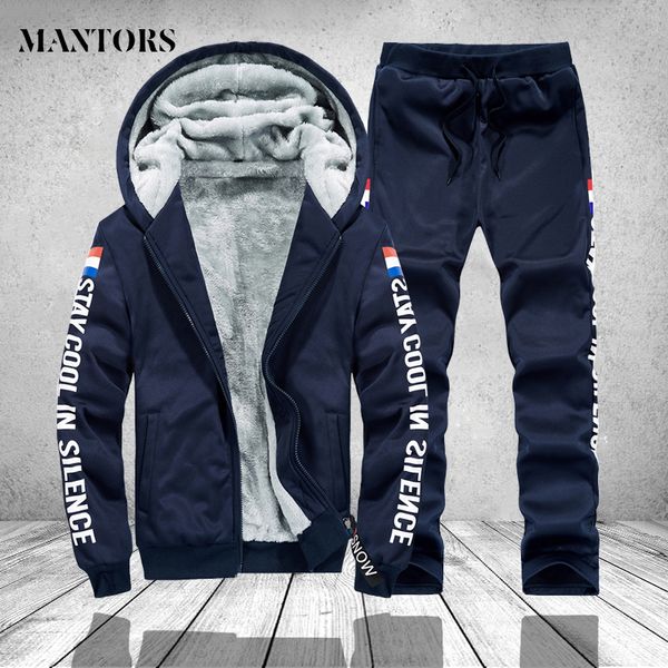 

men casual tracksuit autumn winter 2 pcs hooded sweatshirts joggers hoodies jacket track suit male sportswear sets plus size 4xl, Gray