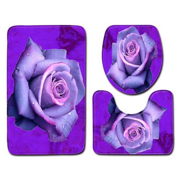 

3pcs non-slip fish scale bath mat bathroom kitchen decor polyester bathroom waterproof shower shower mat carpet ba07