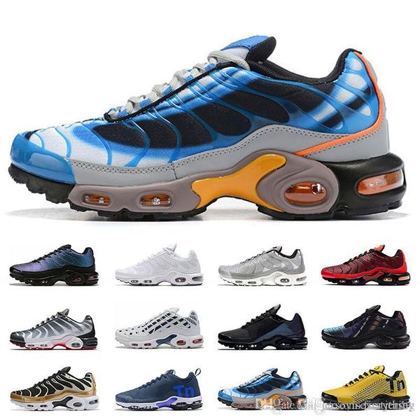 

wholesale tn plus running shoes mens white black sunburst metallic red bronze barely volt electric green sneakers sports trainers size 40-46