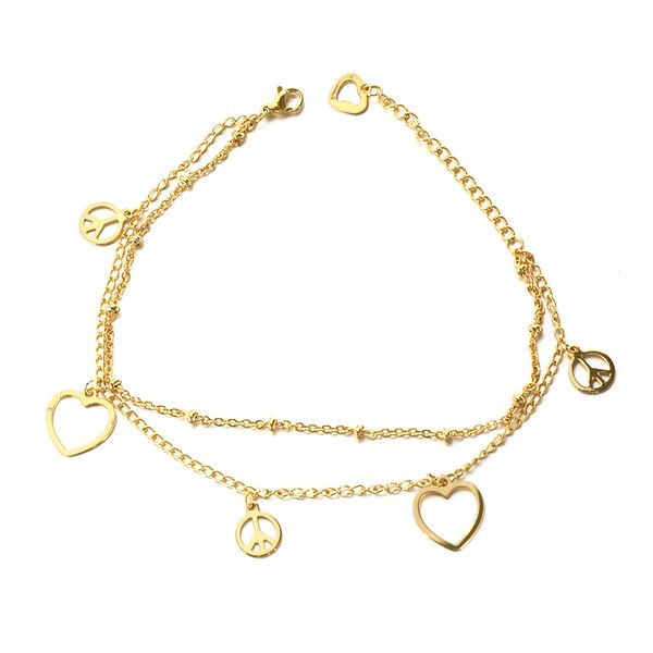 

Мода Новые Продукты 14 К Золотое Сердце Браслет Из Нержавеющей Стали Никогда Не По