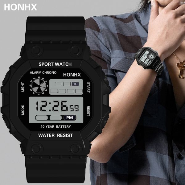 

honhx watch analog outdoor sport waterproof led digital wrist watch mens style waterproof watches relogio, Slivery;brown