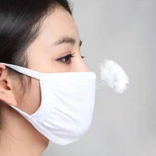 

wholesale reuseable white two-layer breathable cotton face mask for dust fog and haze