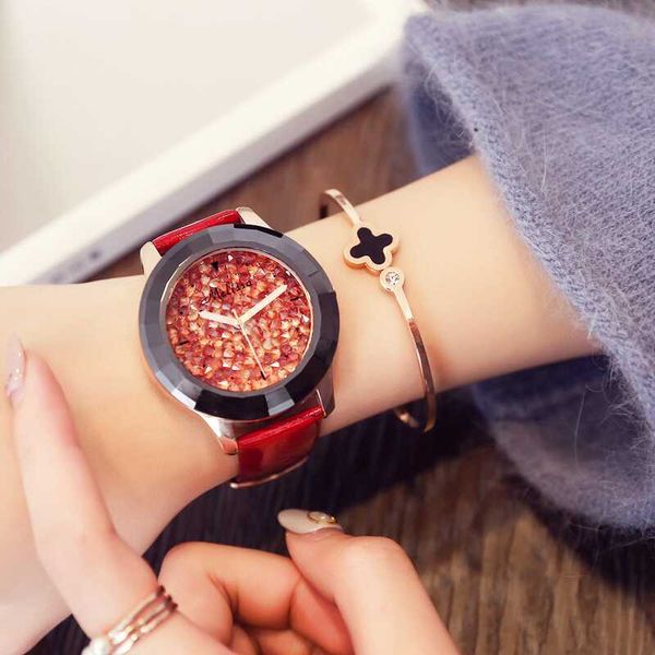

melissa crystal lady women's watch japan quartz ceramics hour fashion leather bracelet girl rhinestones birthday gift, Slivery;brown